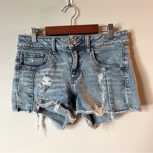 American eagle mid-rise distressed shorts